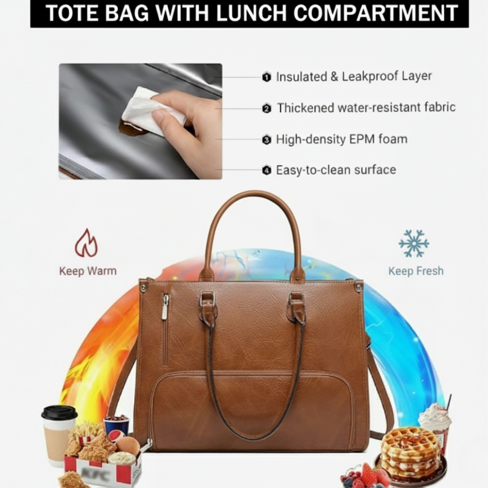 Caryona™ Tote with lunch compartment - Luxe Edition